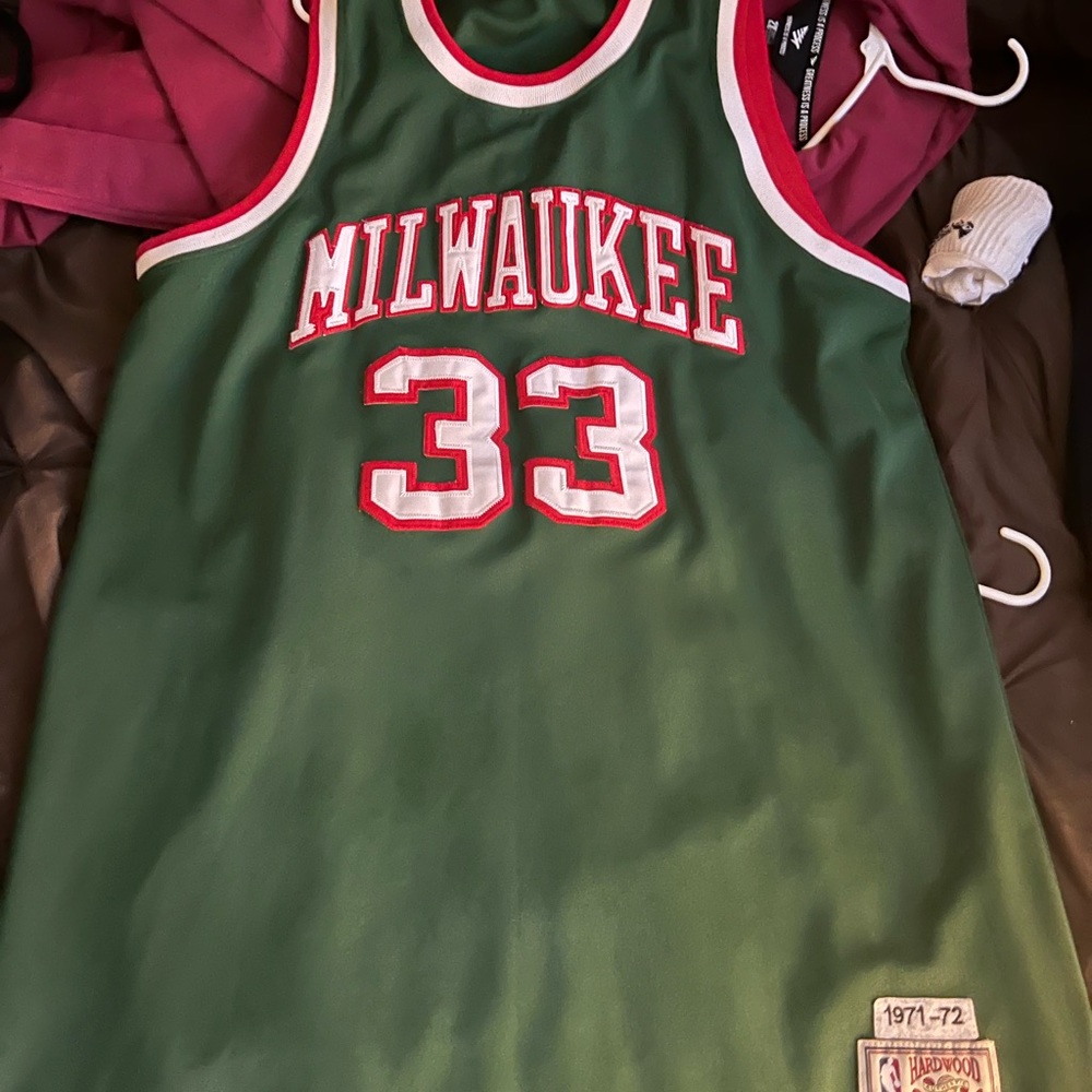 Kareem Abdul Jabbar Milwaukee Bucks Jersey Hardwood Classics Mitchell & Ness